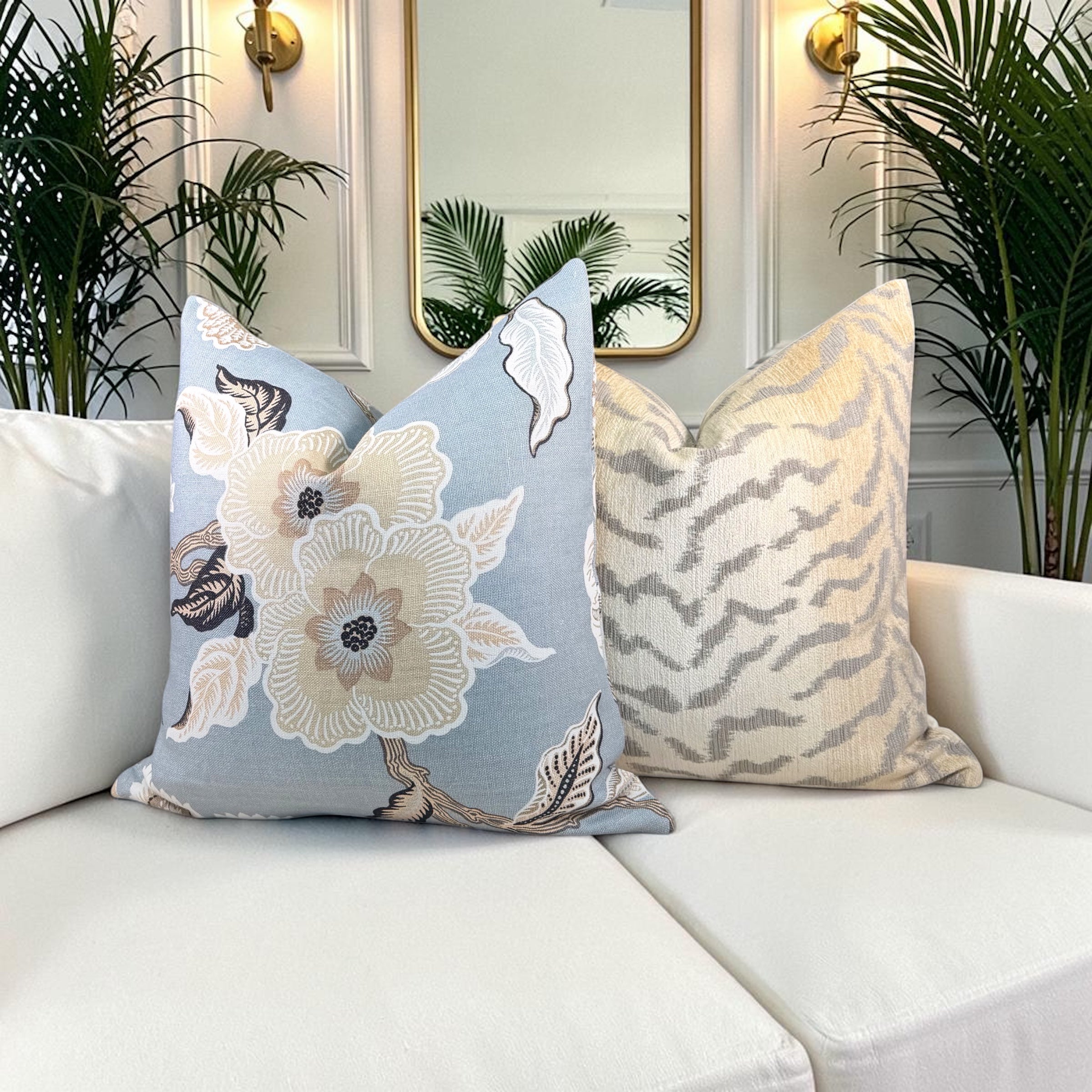 Tiger Stripes Woven Pillow - Beige