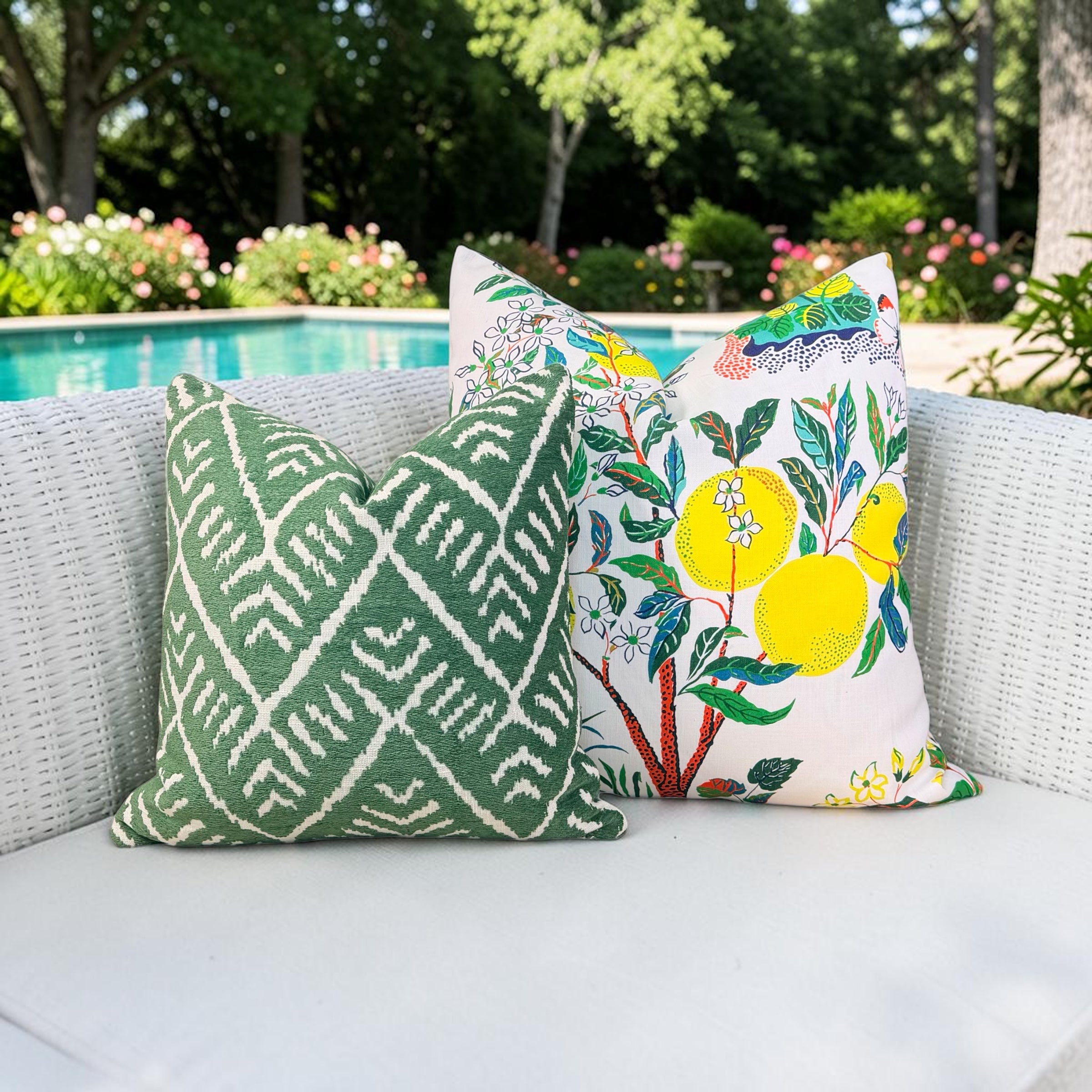 Schumacher Citrus Garden Outdoor Pillow - Primary