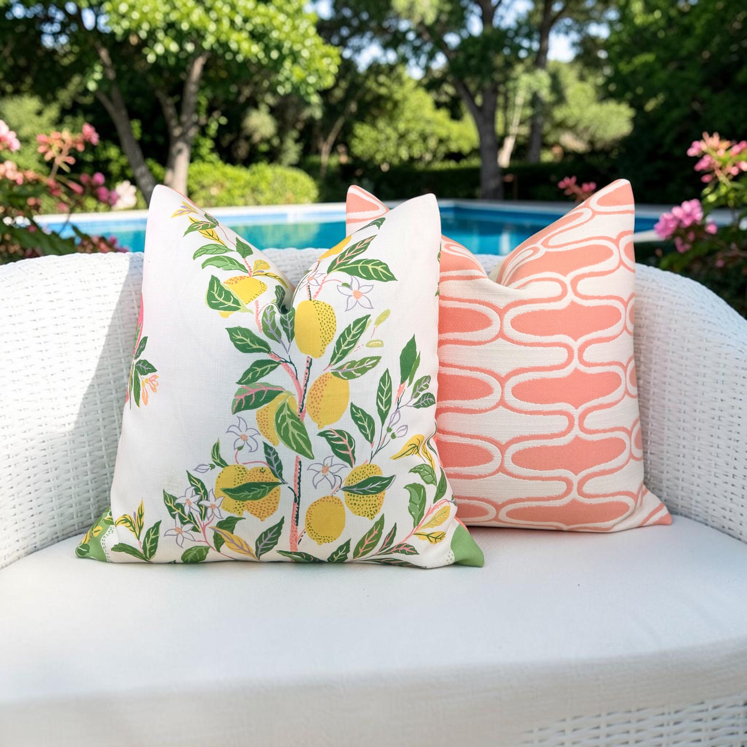 Thibaut Saraband Outdoor Decorative Pillow - Seashell Pink