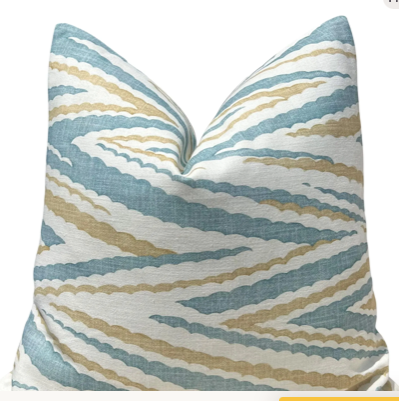 Sale!!! Price for 2 - 20"X20" Thibaut Highland Peak Pillow - Aqua Blue