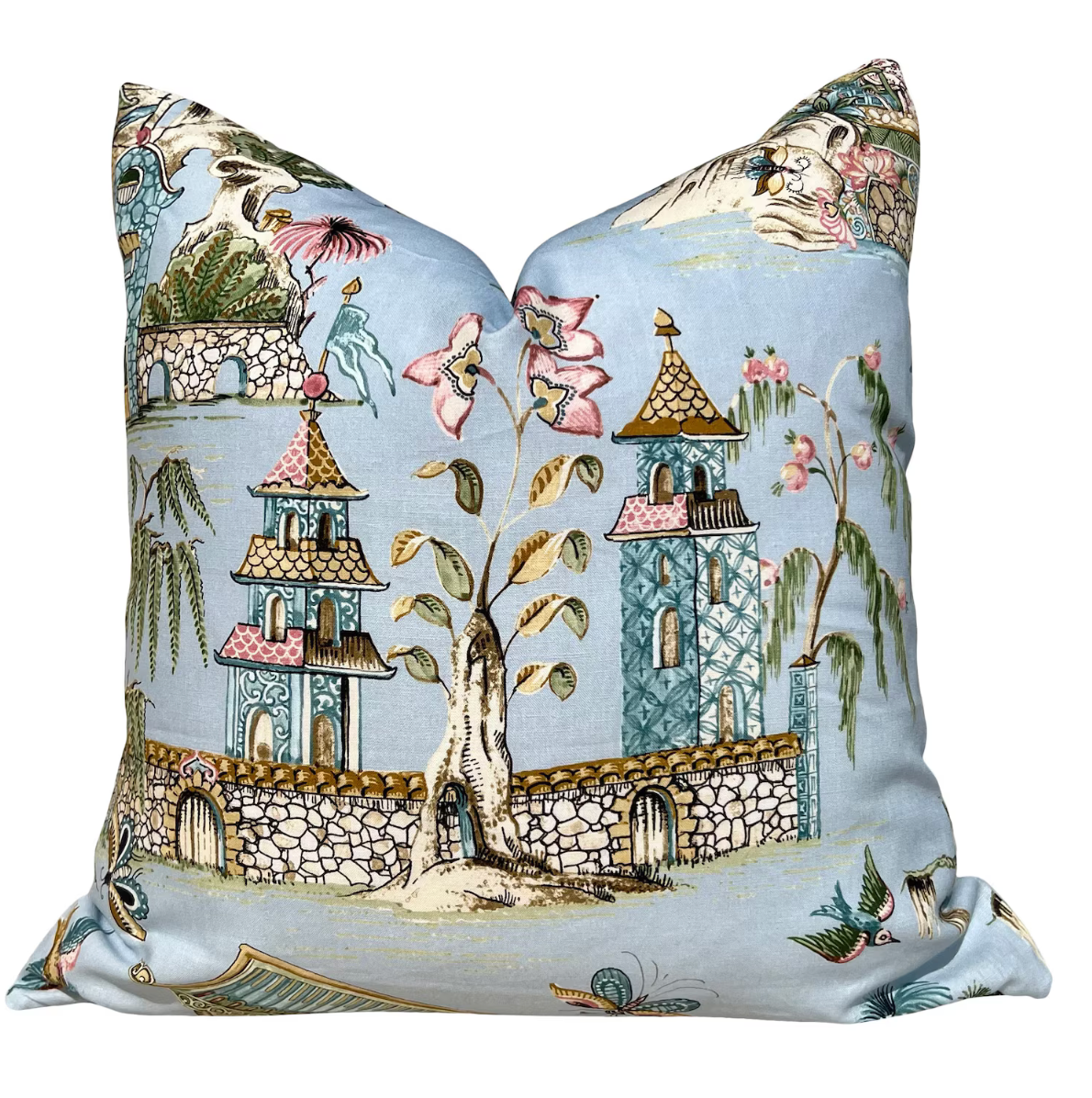 Sale!!!!  Price is for 2 - 22"X22" Ready To Ship, Thibaut Grand Palace Linen Pillow - Sky Blue
