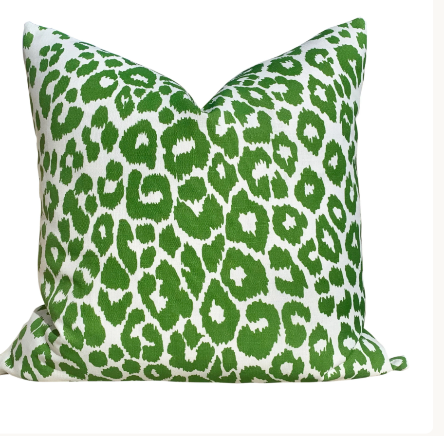Sale!!!!! Price is for 2 - 14"X22" Ready to Ship, Schumacher Outdoor Iconic Leopard Pillow - Green