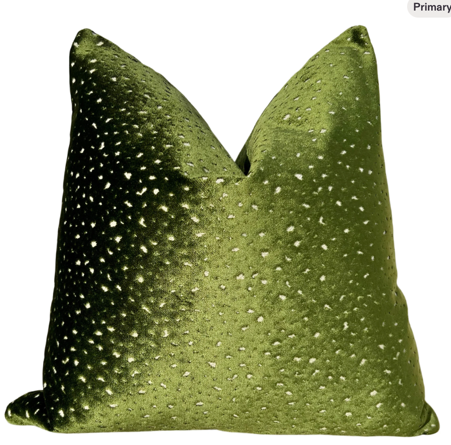 Sale!!!! Price for 2 - 15"X18" Ready to Ship Designer Green Spotted Velvet Pillow