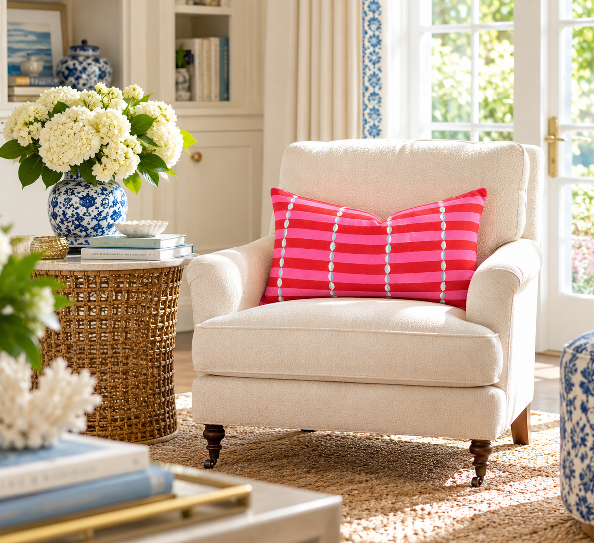 Molly Mahon Luna Linen Pillow - Pink