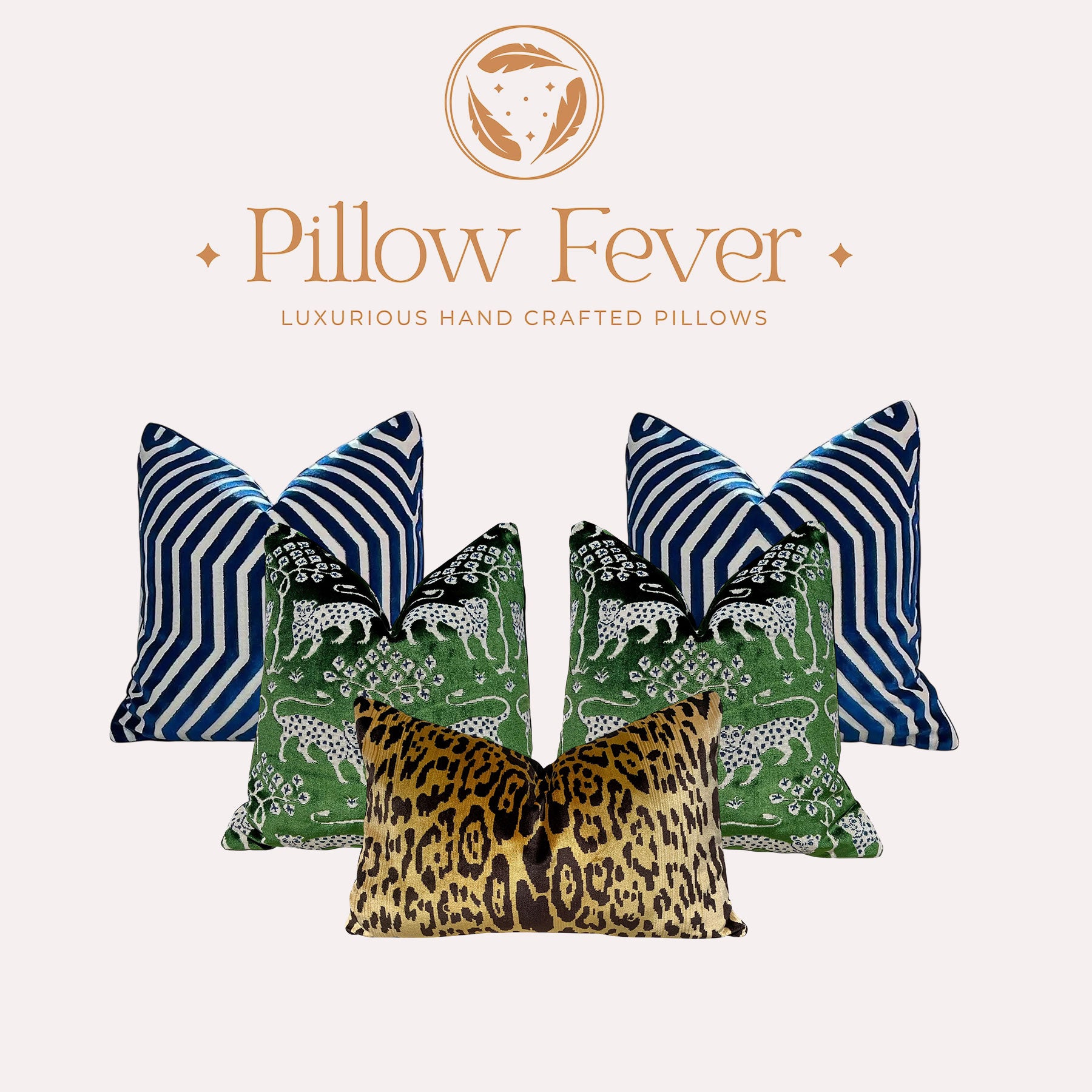 Schumacher Vanderbilt Velvet Pillow in Blue.