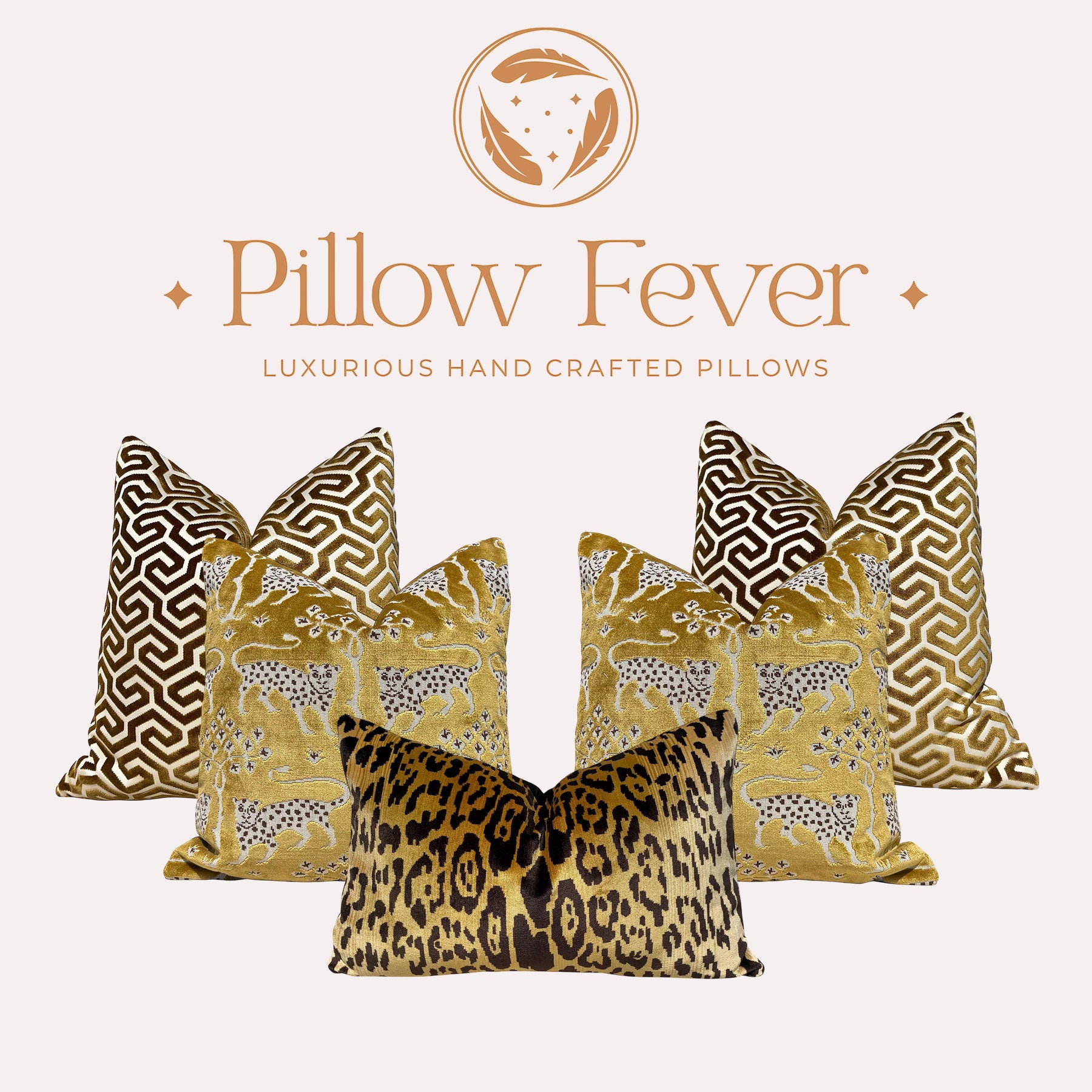 Schumacher Woodland Velvet Pillow in Gold.