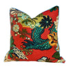 Chiang Mai Dragon LInen Pillow in Lacquer Lumbar Dragon Pillow. Schumacher Decorative Pillow.