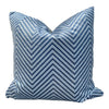 Designer Chevron Velvet Pillow Blue. Designer Zig Zag Velvet Pillow, Euro Sham Cushions, Geometric Throw Pillows, Decorative Accent Pillows