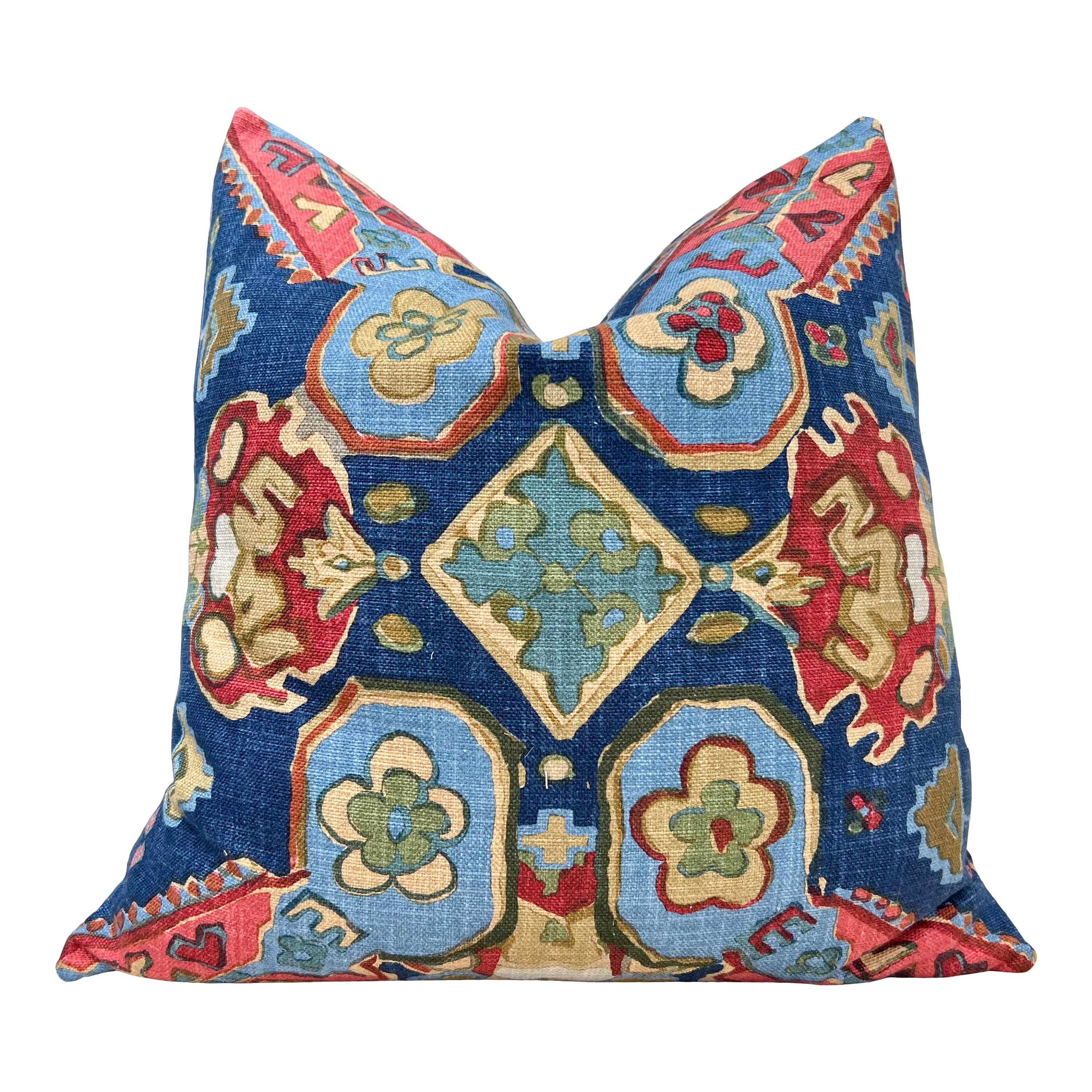 Thiabut Persian Carpet Pillow in Red and Navy.