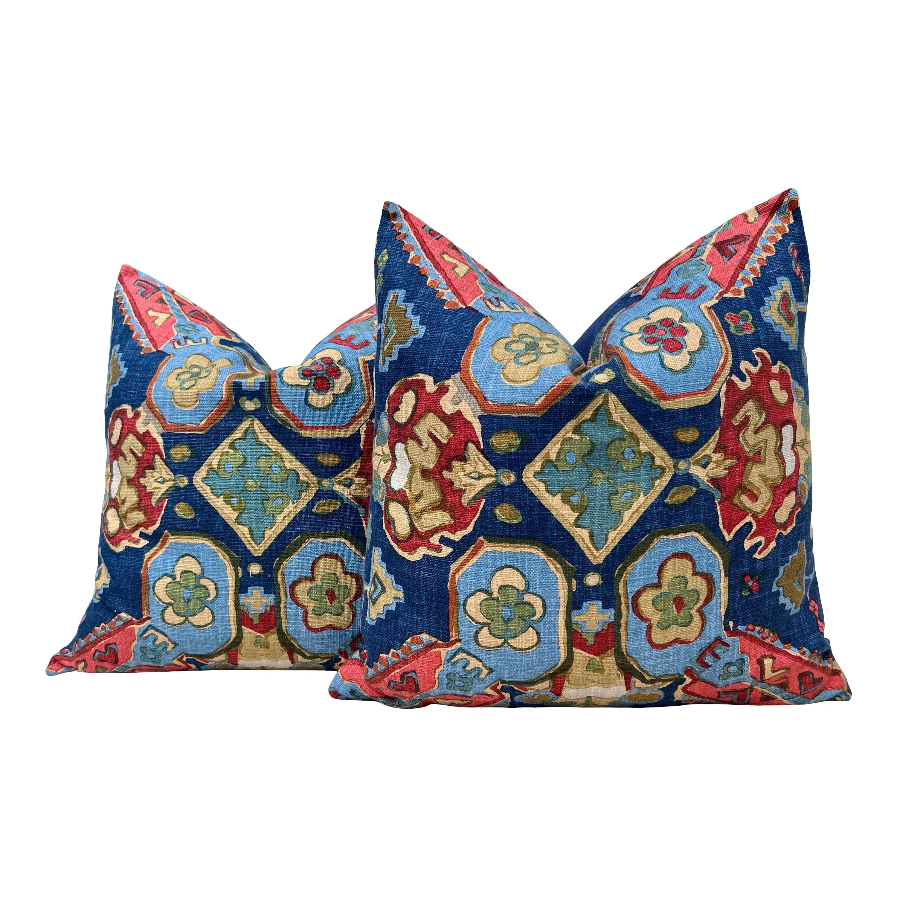 Thiabut Persian Carpet Pillow in Red and Navy.