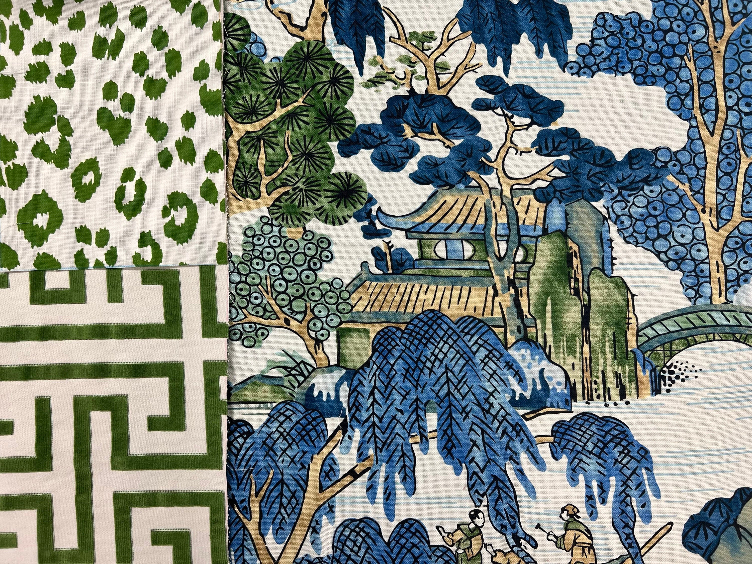New Coordinating and Complimentary Fabric ideas for Asian Scenic Pillow, our Best Seller!