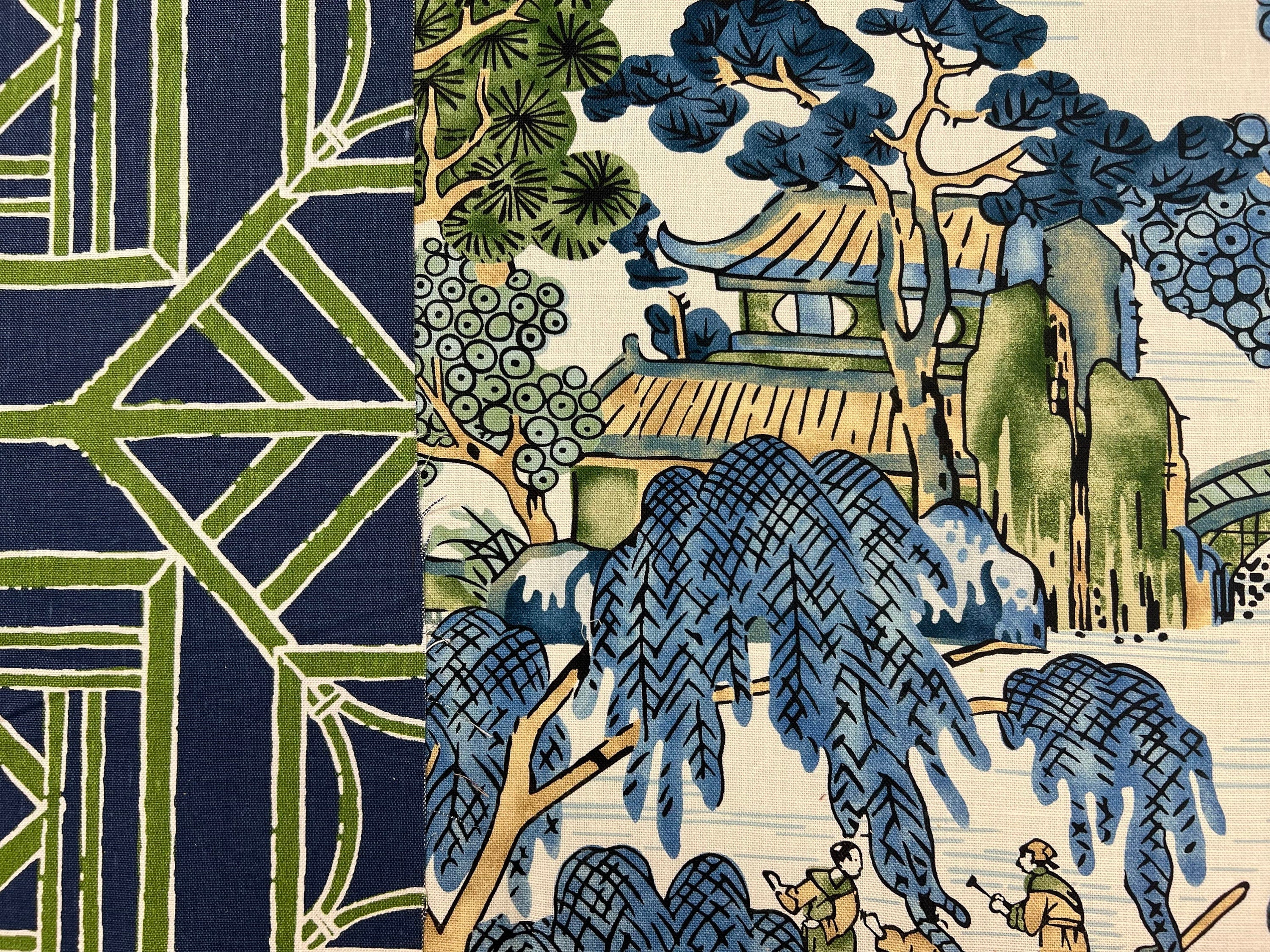 Beautiful Shoji Panel Fabric that will compliment Asian Scenic Pillow.