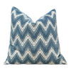 Schumacher Chevron Velvet Pillow in Mineral. Designer Zig Zag Velvet Cushion Cover, Modern Accent Pillows, Contemporary Geometric Pillows