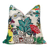 Schumacher Chiang Mai Dragon Floral Pillow in Alabaster.