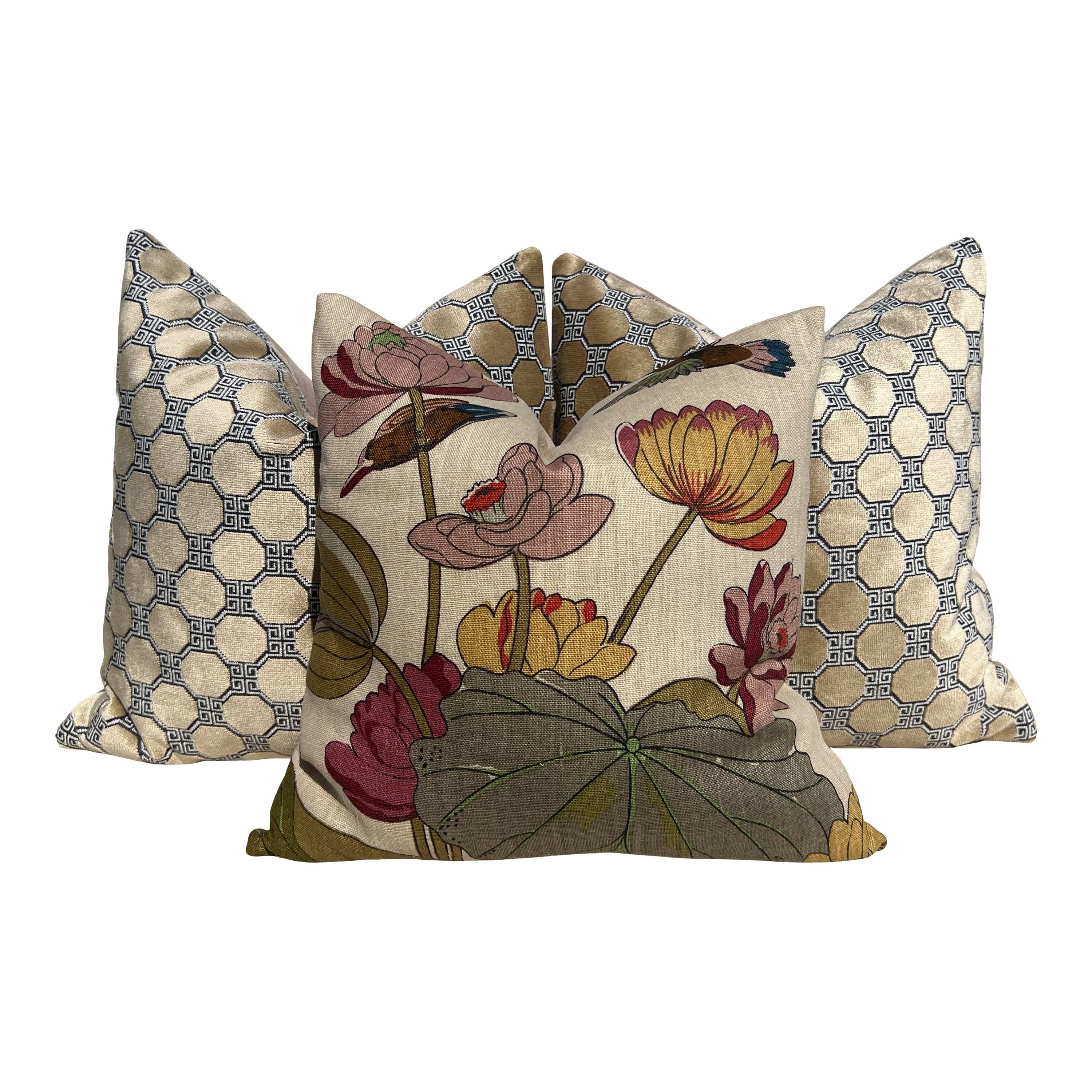 Schumacher Octavia Velvet Pillow in Gold. Designer Velvet Luxury Pillow, Accent Geometric Cushion Covers, High End Contemporary Pillows,