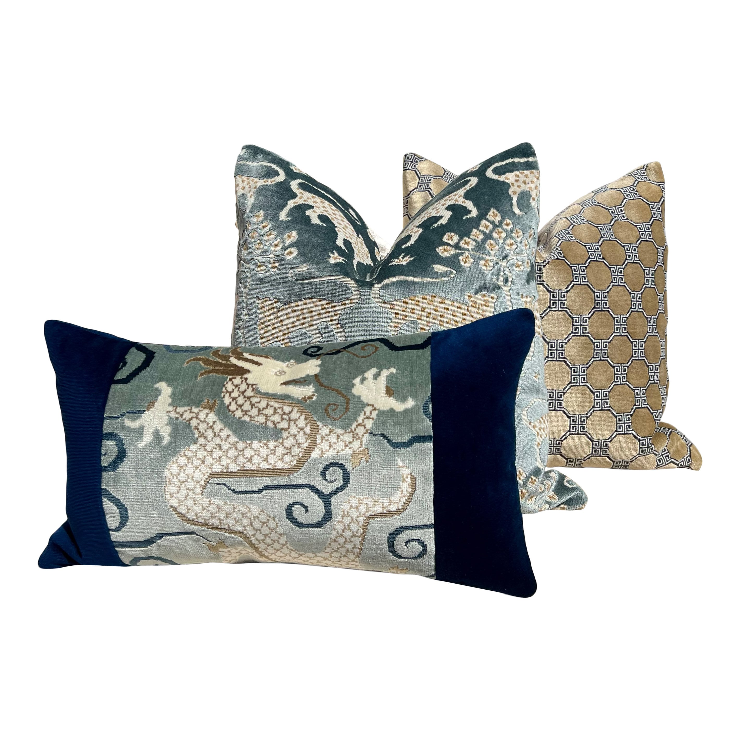 Schumacher Octavia Velvet Pillow in Gold. Designer Velvet Luxury Pillow, Accent Geometric Cushion Covers, High End Contemporary Pillows,
