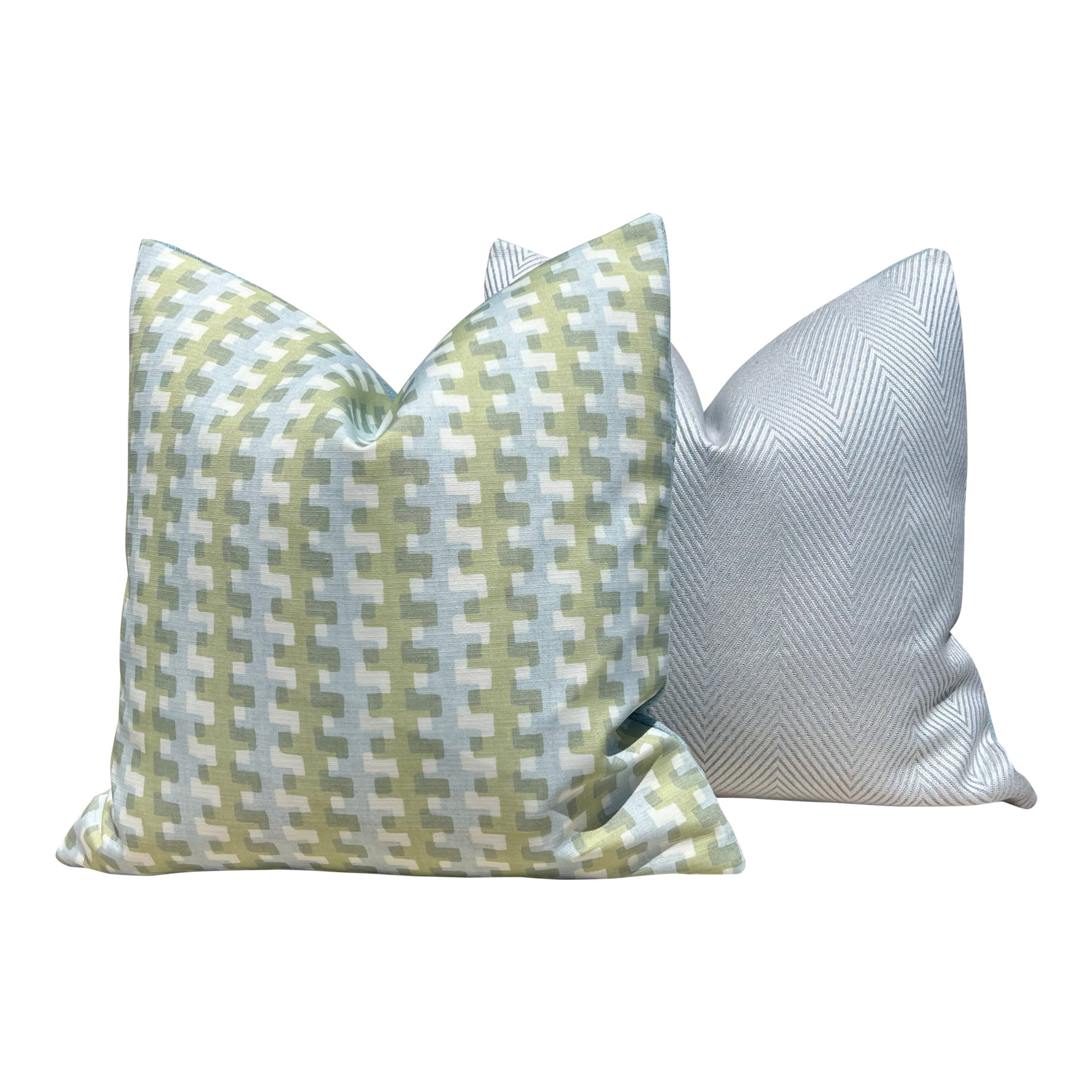 Old World Weavers Cortez Point Outdoor Pillow Sky Blue. Performance Pillow Cover, Accent ZigZag Light Blue Pillows, Geometric Outdoor Pillow