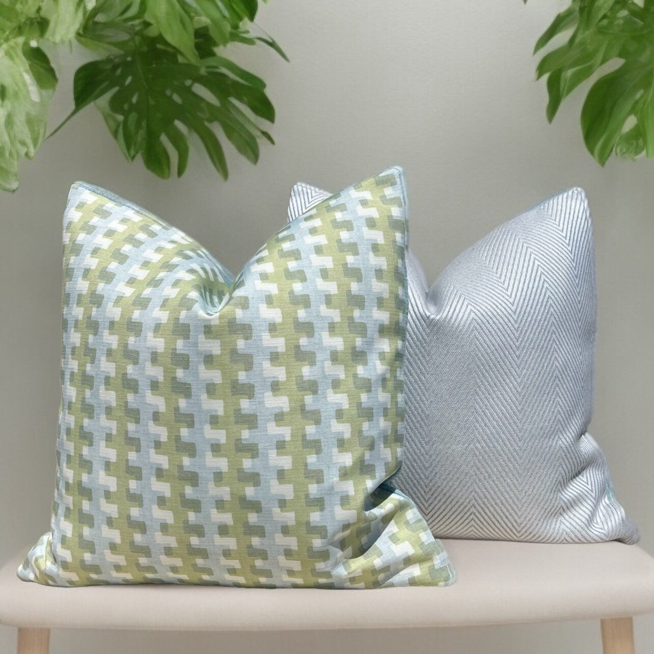 Old World Weavers Cortez Point Outdoor Pillow Sky Blue. Performance Pillow Cover, Accent ZigZag Light Blue Pillows, Geometric Outdoor Pillow