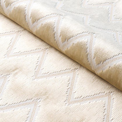 Schumacher Chevron Velvet Pillow in Champagne, Modern Geometric Zig Zag Cushion Cover, Designer Accent Pillow, Beige Velvet Pillows