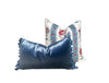 Schumacher Ariana Floral Stripe Linen Pillow in Red and Blue, French Floral Cushion in Blue Red, Designer Linen Cushion, Euro Sham Pillow