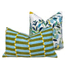 Schumacher Citrus Garden Linen Pillow Cover in Pool, Designer Floral Cushion with Lemons, Aqua Blue Linen Pillow Cover, Lumbar Citrus Pillow