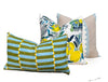 Schumacher Citrus Garden Linen Pillow Cover in Pool, Designer Floral Cushion with Lemons, Aqua Blue Linen Pillow Cover, Lumbar Citrus Pillow
