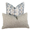 Thibaut Indoor/Outdoor Zipper Pillow in Beige Tones. Sunbrella Outdoor Woven Pillow Cover, Beige, Tan Brown Weather Resistant Cushions