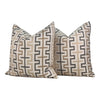 Thibaut Indoor/Outdoor Zipper Pillow in Beige Tones. Sunbrella Outdoor Woven Pillow Cover, Beige, Tan Brown Weather Resistant Cushions
