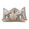 Thibaut Indoor/Outdoor Zipper Pillow in Beige Tones. Sunbrella Outdoor Woven Pillow Cover, Beige, Tan Brown Weather Resistant Cushions