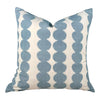 Schumacher Full Circle Linen Pillow in Sky. Designer High End Decorative Pillows in Blue Tones, Accent Geometric Pillow Cover Blue and White