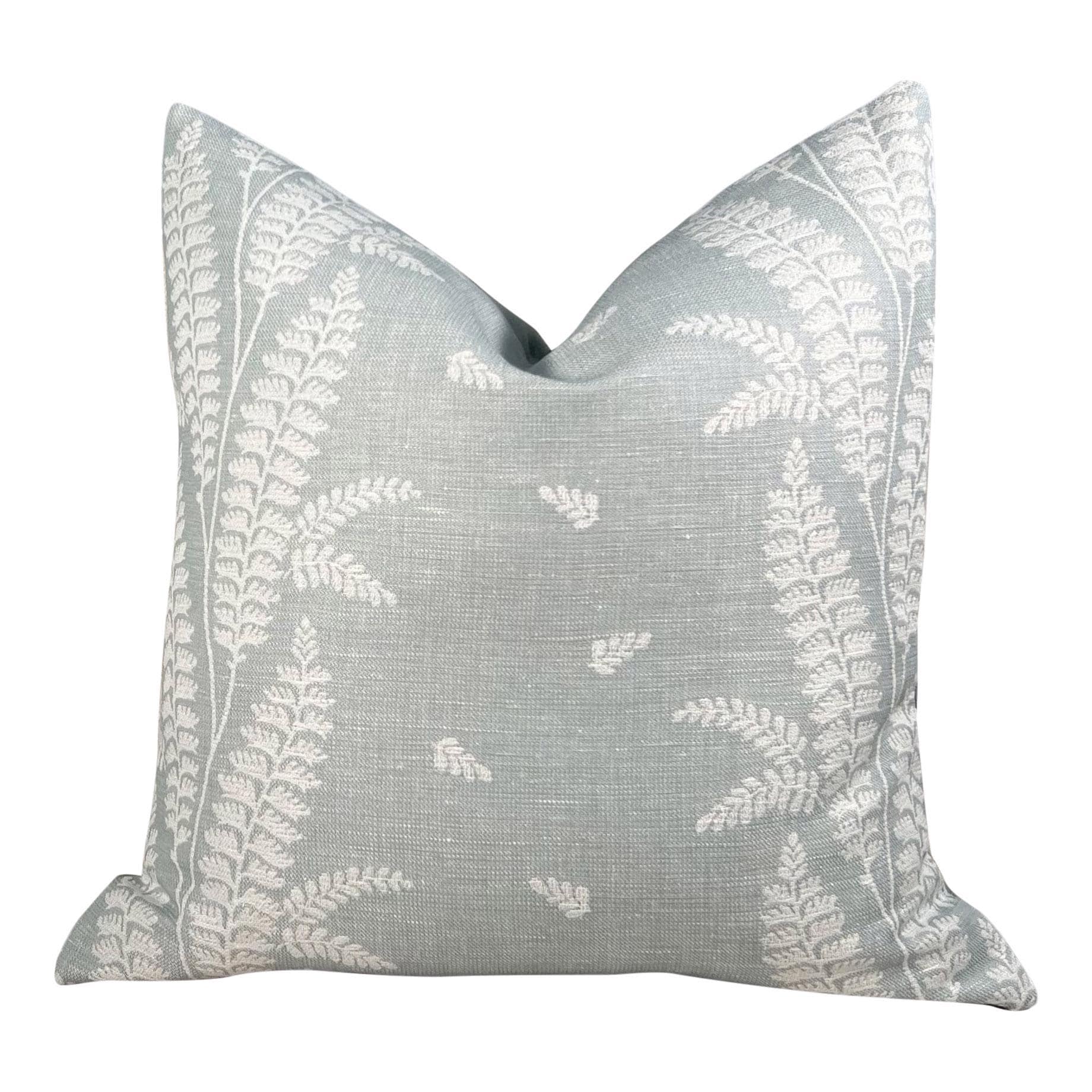 Thibaut Ensbury Fern Woven Pillow in Soft Blue. Light Blue Fern Pillow Cover, Decorative Pastel Pillows,