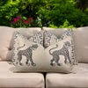 Thibaut Indoor/Outdoor Zipper Pillow in Beige Tones. Sunbrella Outdoor Woven Pillow Cover, Beige, Tan Brown Weather Resistant Cushions