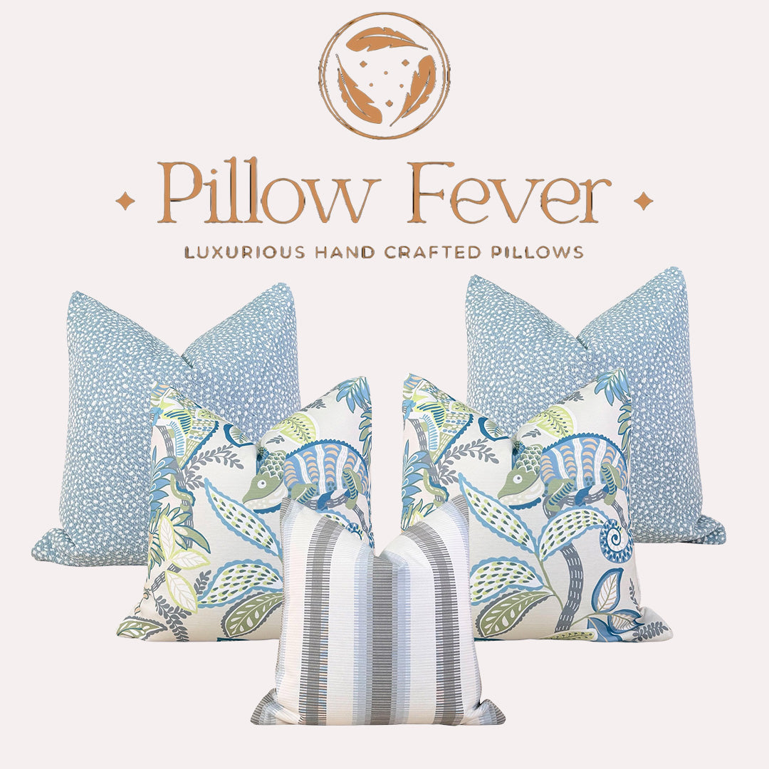 Thibaut Fawn Indoor Outdoor Pillow - Sky Blue.