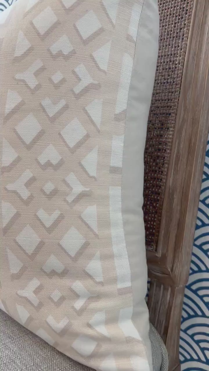 Schumacher Zanzibar Trellis Pillow in Blush. Designer Geometric Pillows, High End Pink Pillow Covers, Accent Throw Pillows, Euro Sham Cover