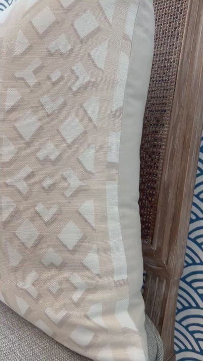 Schumacher Zanzibar Trellis Pillow in Blush. Designer Geometric Pillows, High End Pink Pillow Covers, Accent Throw Pillows, Euro Sham Cover