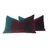 Load image into Gallery viewer, Ombre Velvet  Pillow Lagoon, Burgundy and Loganberry. Amazilia Lumbar Velvet Pillow Teal, Wine.