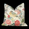 Scalamandre Shenyang Pillow in Bloom. Chinoserie Pillow Cover Exotic Bird Accent Decorative Cushion in Pink and Coral, Euro Sham Case