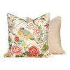 Scalamandre Shenyang Pillow in Bloom. Chinoserie Pillow Cover Exotic Bird Accent Decorative Cushion in Pink and Coral, Euro Sham Case
