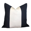 Load image into Gallery viewer, Sunbrella Outdoor Striped Lumbar Pillow Navy. Striped Navy and White Pillow, Outdoor Cushion Cover, Waterproof Pillow, Fade Resistant Pillow
