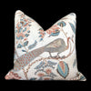 Schumacher Campagne Pillow in Peacock and Rouge Color. Lumbar Linen Pillow, designer pillow, accent cushion cover, decorative pillow