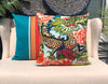 Load image into Gallery viewer, Outdoor Chaing Mai Dragon Pillow in Aquamarine. Chinoiserie Pillow, Cushion Cover in Aqua Blue, Dragon Pillows, Designer Accent Pillow Case