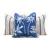 Thibaut Goa Blue Pillow Cotton Rope Trim. Tropical Pillow // Pillow Cover 20x20 // Lumbar Pillow Cover