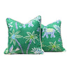 Thibaut Tropical Pillow in Green, Cotton Rope Trim.