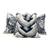 Load image into Gallery viewer, Thibaut Deco Mountain LInen Pillow in Black, Beige, Gray. Modern Geometric Accent Decorative Pillow Cover, Zig Zag Cushion Case Black Tan