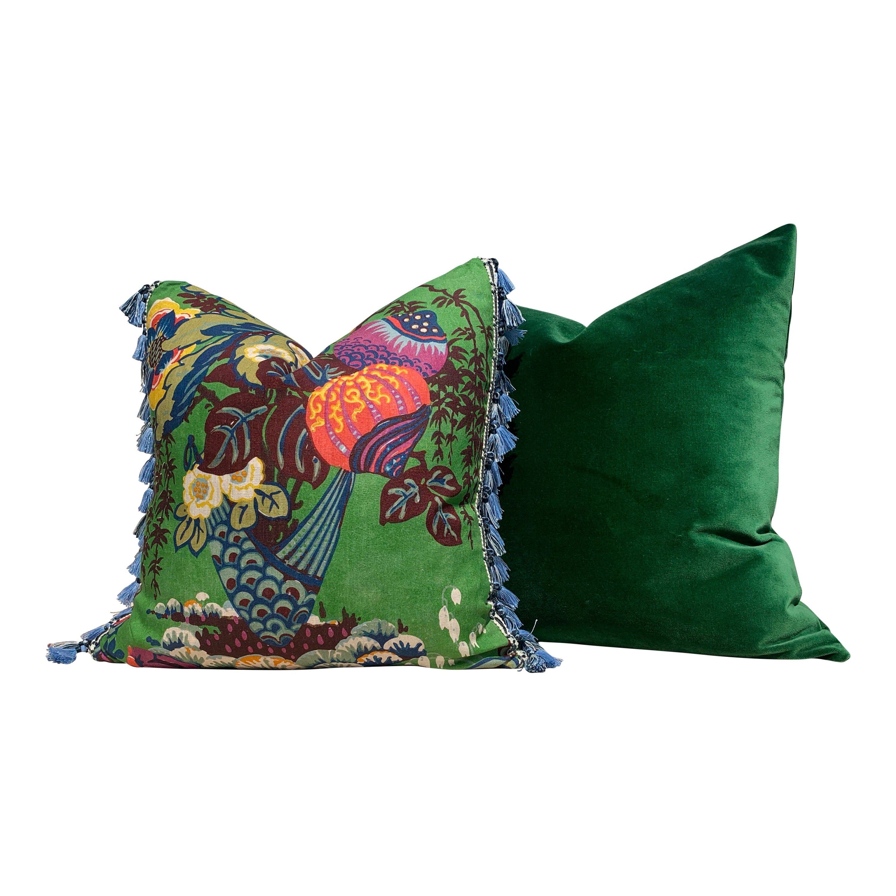 Fairbanks Pillow Kelly Green. Orange Blue Green Pillow Lumbar Pillow Cover Multicolor Pillow Euro Sham Pillow Floral Bouquet Pillow