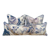 Schumacher Indian Arbre Pillow in BLue and Lavender. Floral Lumbar Pillow. Extra Long Lumbar Pillow.