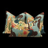 Load image into Gallery viewer, Schumacher Pearl River Linen Pillow in Jade. Designer Tan Aqua Pillow // Lumbar Linen Pillow // Chinoiserie Pillow Cover //