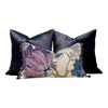 Load image into Gallery viewer, Schumacher Indian Arbre Pillow in BLue and Lavender, Onion Ball Trim. Floral Lumbar Pillow.