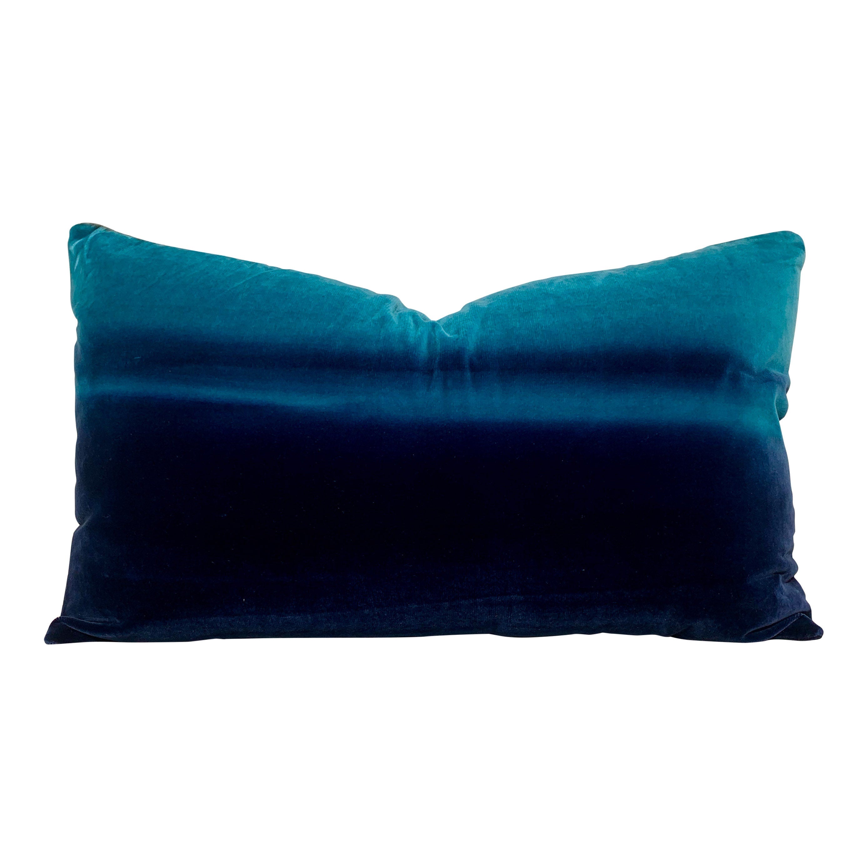 Harlequin Designer Ombre Velvet Pillow in Blueberry, Blue lagoon