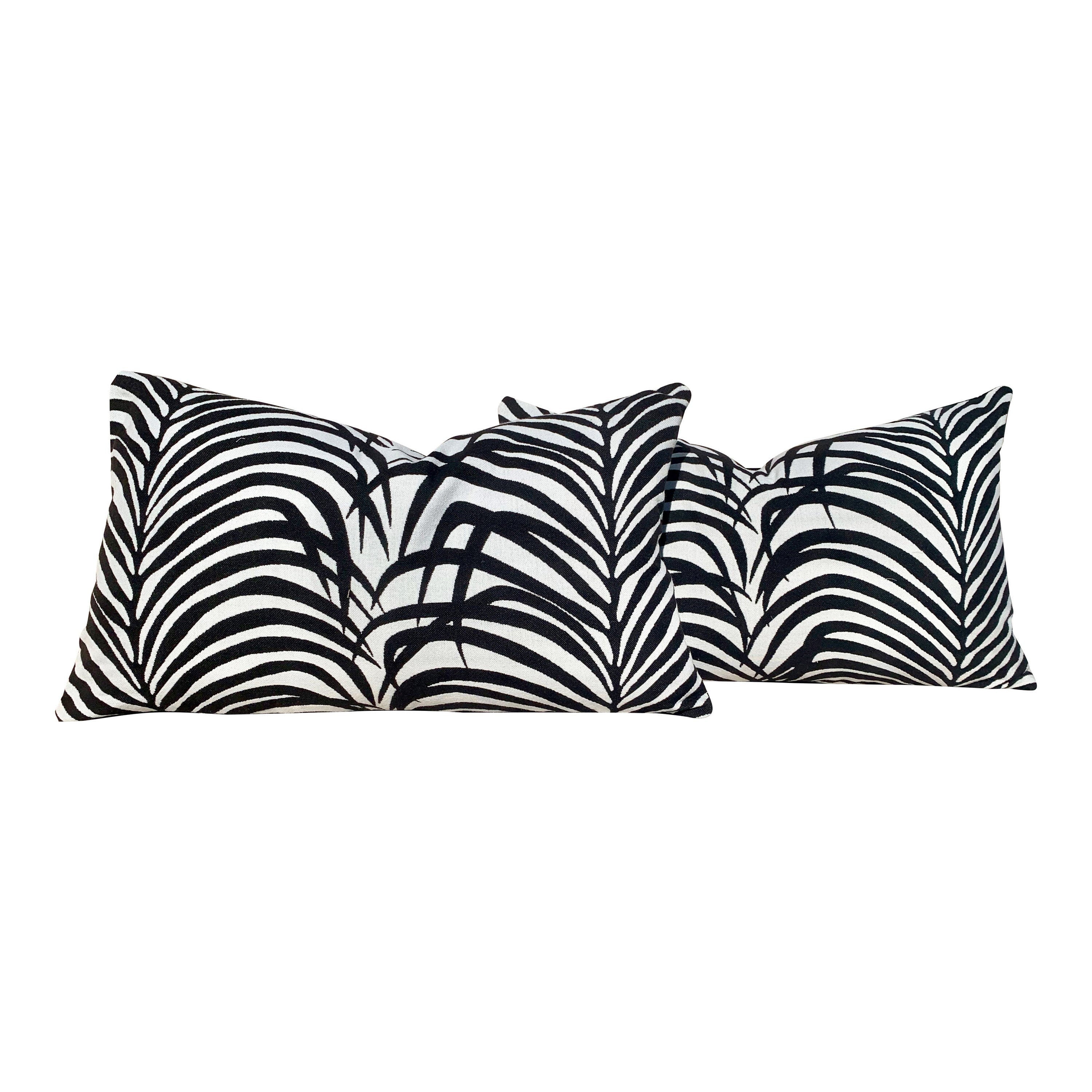 Schumacher Zebra Palm Indoor/Outdoor Pillow. Lumbar Outdoor Pillow, Designer Pillow, Decorative Pillow Cover, Outdoor Cushion